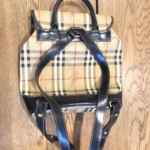 Burberry Beige and Black Check Backpack - Picture 7 of 15